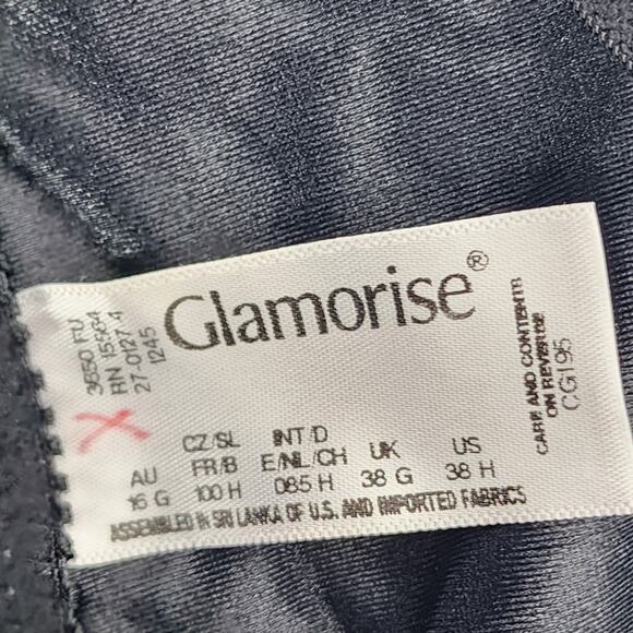 Glamorise Black WonderWire Front Closure Underwire Full Coverage Bra Size 38H - Picture 4 of 5